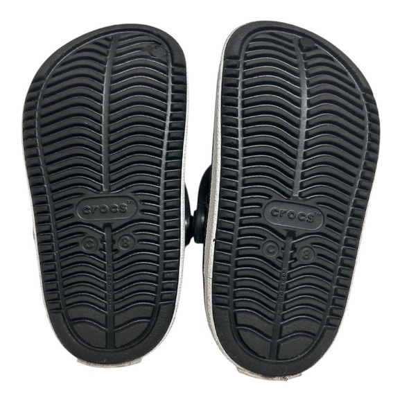 CROCS Black and White Slippers with Platform Design - Picture 5 of 5